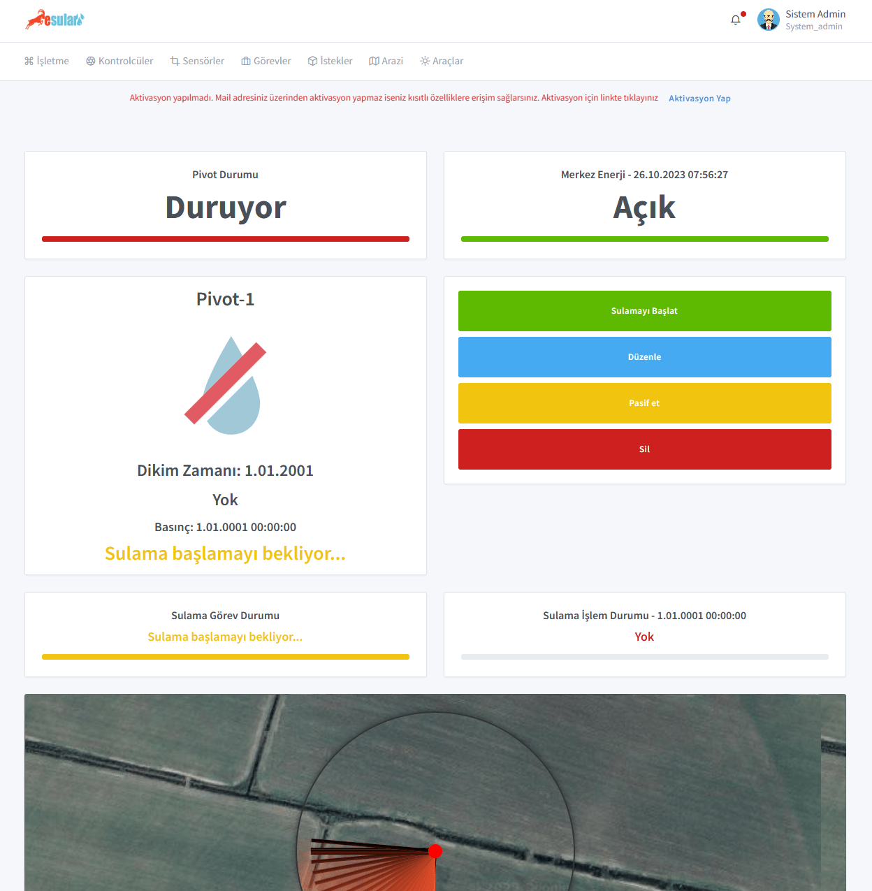 Pivot-Bewässerungsmanagementsystem