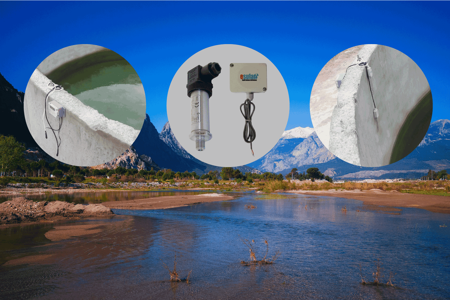 Messung des Wasserstands in Flüssen