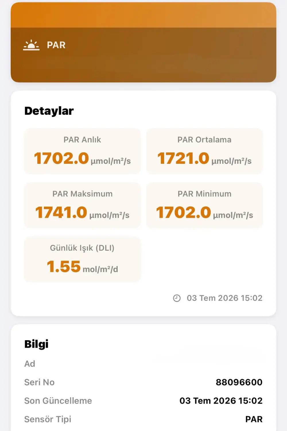Smart-PAR quantum (PPFD) ışık sensörü — ürün görseli 3