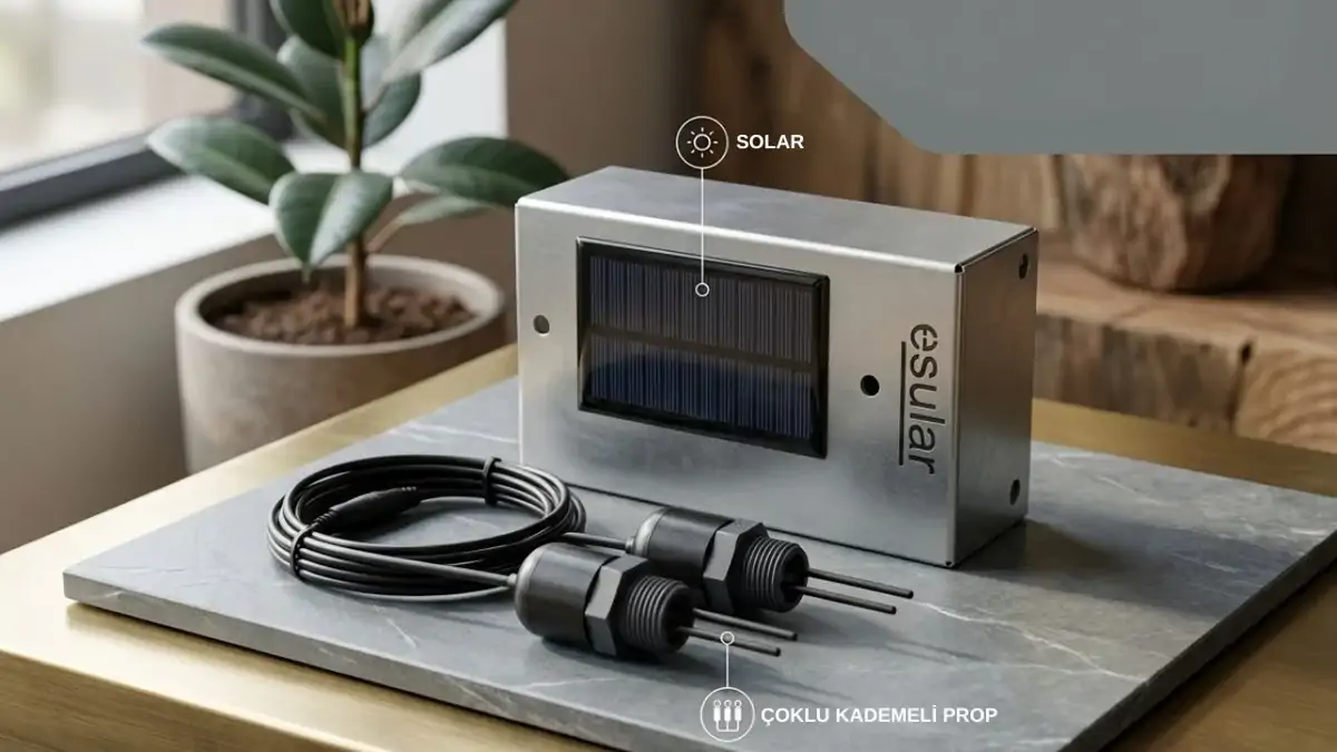 Smart-Garden solar ünite — solar ve çoklu kademeli prob