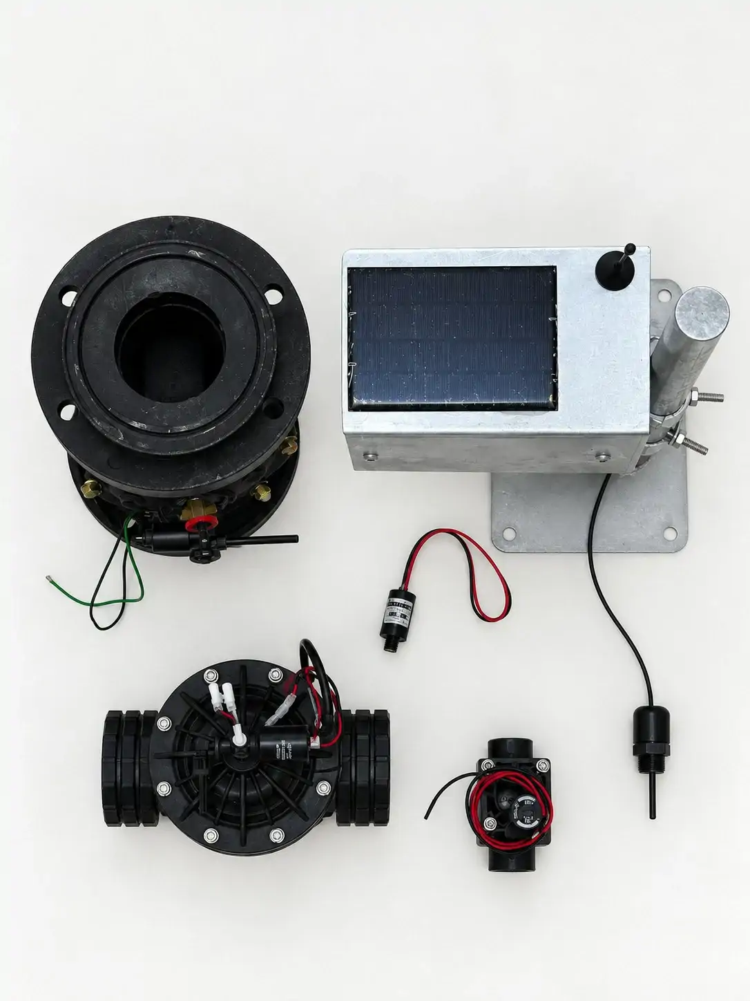 Smart-Valve sistem bileşenleri: ünite, vanalar, selenoid, sensörler