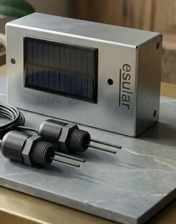 Smart-Water-Detect-Solar: güneş panelli kutu ve karbon uçlu problar